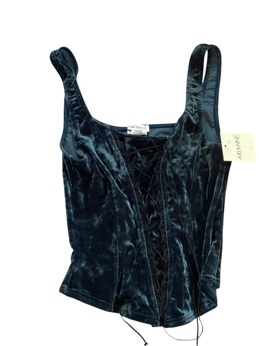 Arianne Teal Velvet Corset Top with Lace Detail